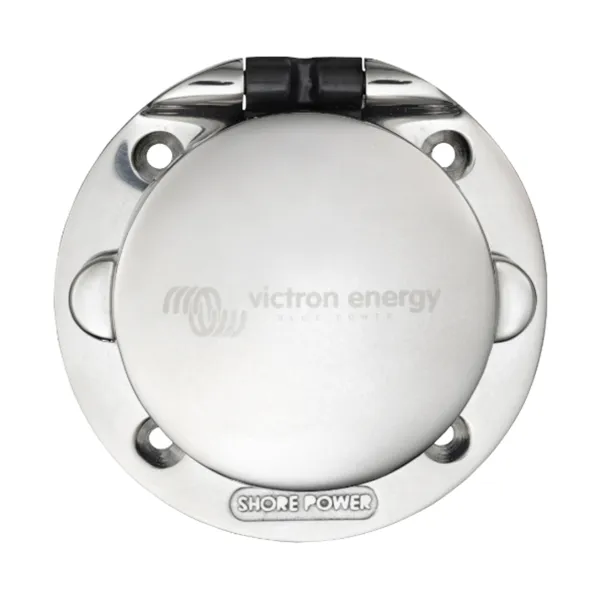 Power Inlet stainless steel with cover 32A/250Vac (2p/3w)
